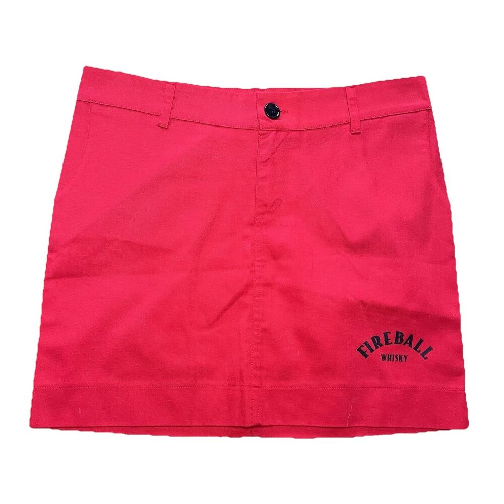 Fireball Whisky Promo Red Mini Skirt Womens Medium Bartender Bar Uniform Logo